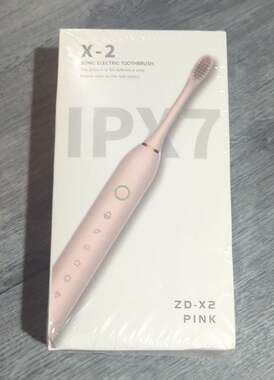 IPX7 Sonic Electric Tooth Brush I Black/Pink I Swappable Heads ZD-X2 Lot Of 2